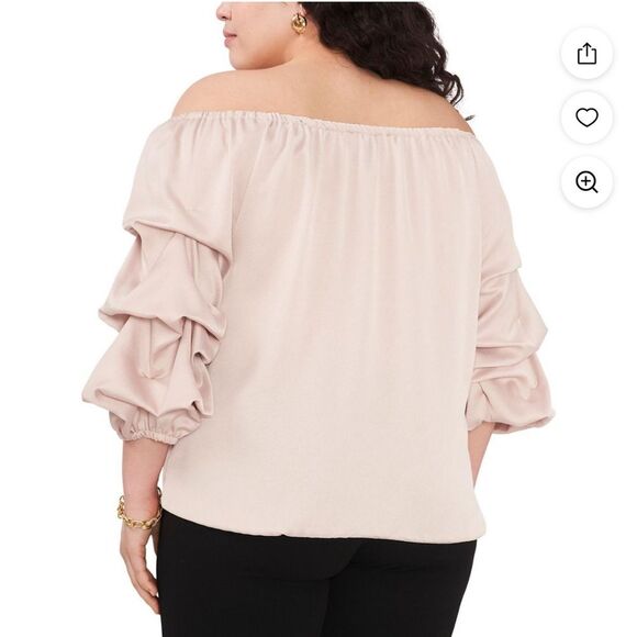 MSK Women's Plus Size Textured Off-the-Shoulder Blouse - Picture 1 of 3